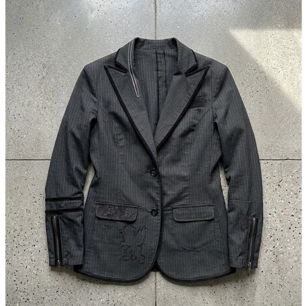 Triple Five Soul Women Reversible Wool Blazer Y2K Vintage Small Urban Streetwear